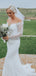 Off Shoulder Long Sleeve Lace Cutted Neckline Mermaid Wedding Dresses WD364