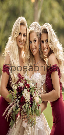 Off the Shoulder Mermaid Modest Bridesmaid Dresses WG785