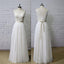 Long Aline Scoop V Back Lace Simple Pretty Beach Summer Tulle Wedding Dresses, WD0201