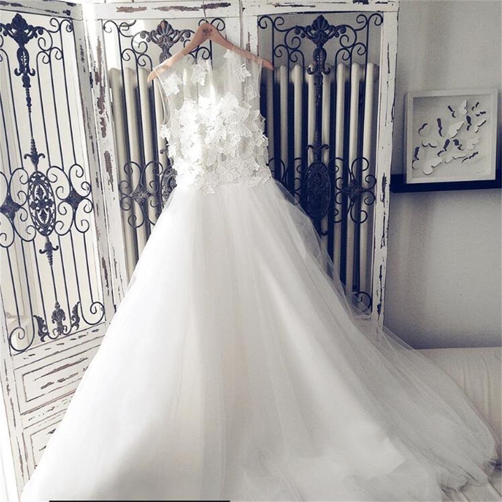 Charming Long Pretty Unique Custom New Design Most Popular  Wedding Dresses,  WD0333 - SposaBridal