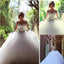 Popular Cheap Luxury Rhinestone Illusion Beaded Tulle Wedding Party Dresses, WD0010