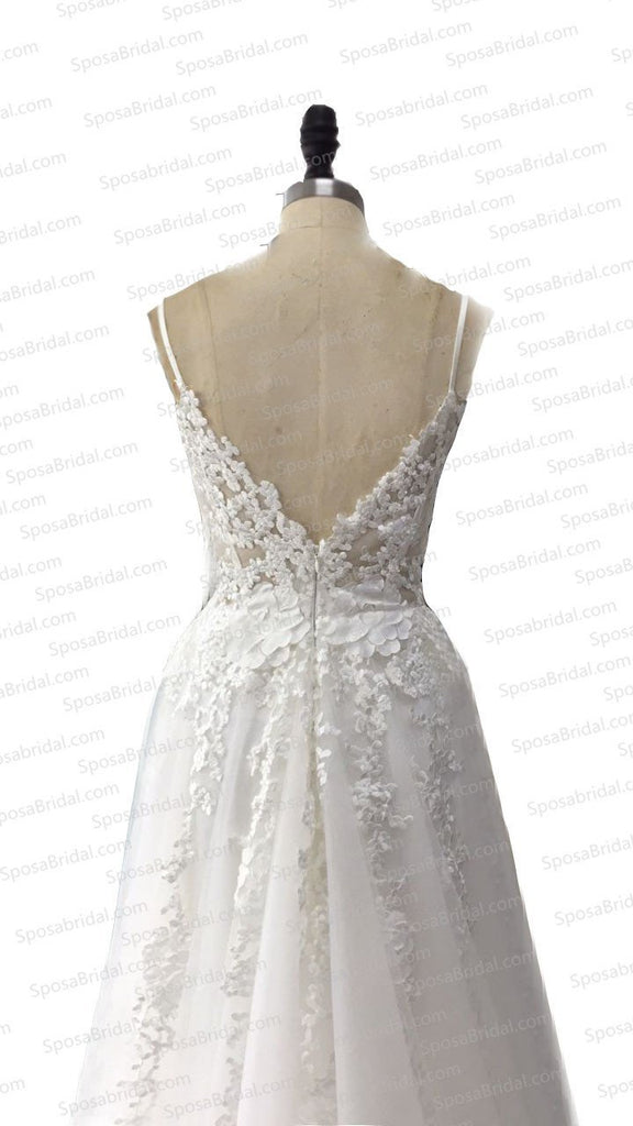 Charming New Arrival Straps Popular Pretty High Quality Lace Appliques Prom Dress, PD0371 - SposaBridal