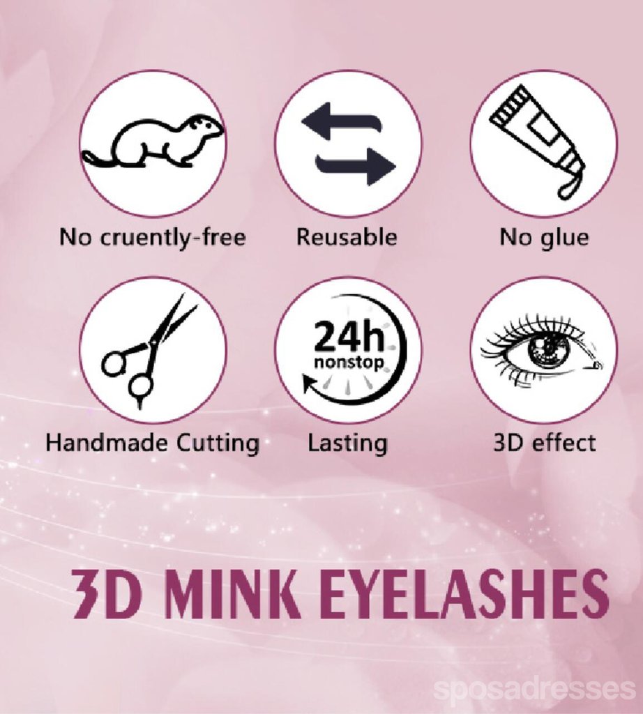 3D Mink Eyelashes, 4 Pairs Fake Eyelashes Natural Mink Lashes, GIFT05