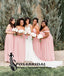 Pink Chiffon Cheap Mismatched A-Line Bridesmaid Dresses,WG344