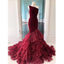 Red Mermaid One Shoulder Elegant Formal Popular Long Prom Dresses PD1645