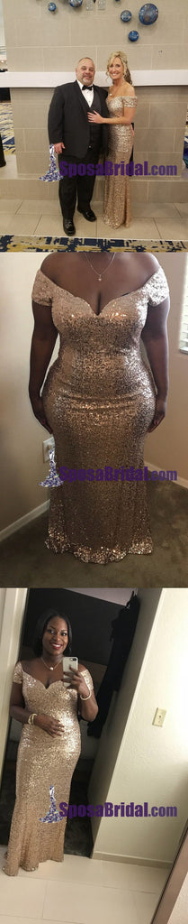 Sequin Mermaid Off Shoulder Long Bridesmaid Dresses, Sparkly Elegant Formal Popular Prom dresses, WG244