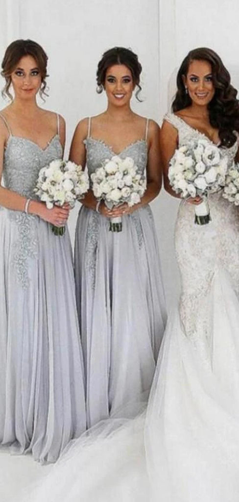 Sexy Colorful Pretty Fashion Spaghetti Straps Long Bridesmaid Dresses WG310
