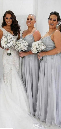 Sexy Colorful Pretty Fashion Spaghetti Straps Long Bridesmaid Dresses WG310