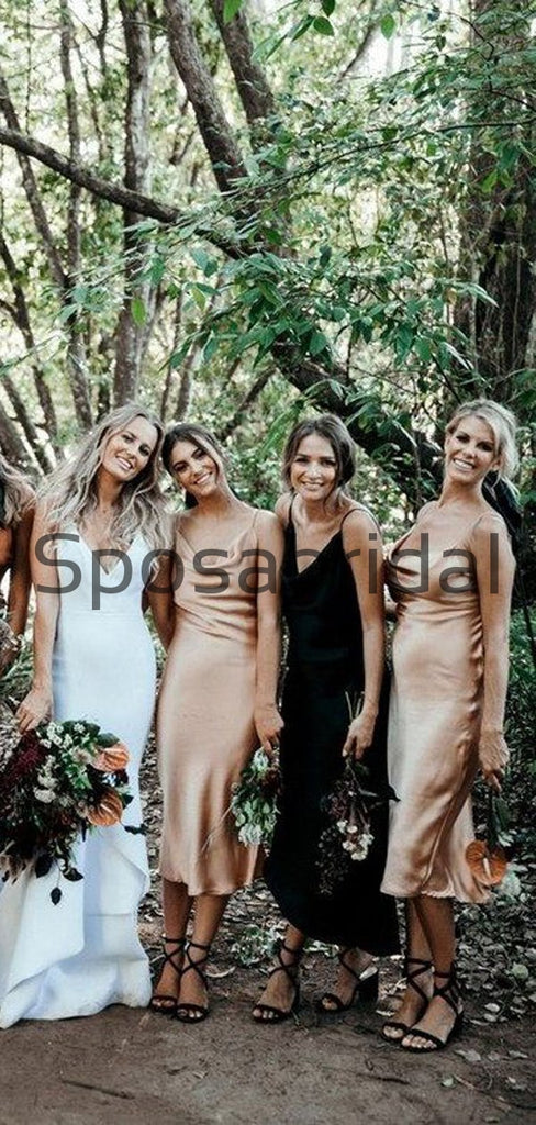 Cheap Hot Sale Spaghetti Straps Simple Popular Bridesmaid Dresses WG680