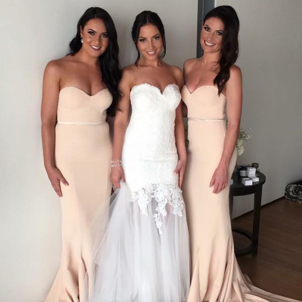 Simple Popular Mermaid Sweetheart Light Cheap Bridesmaid Dresses, WG01