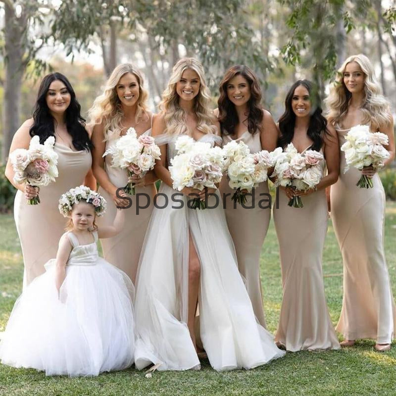 Spaghetti Straps Long Most Popular Beach Bridesmaid Dresses WG835