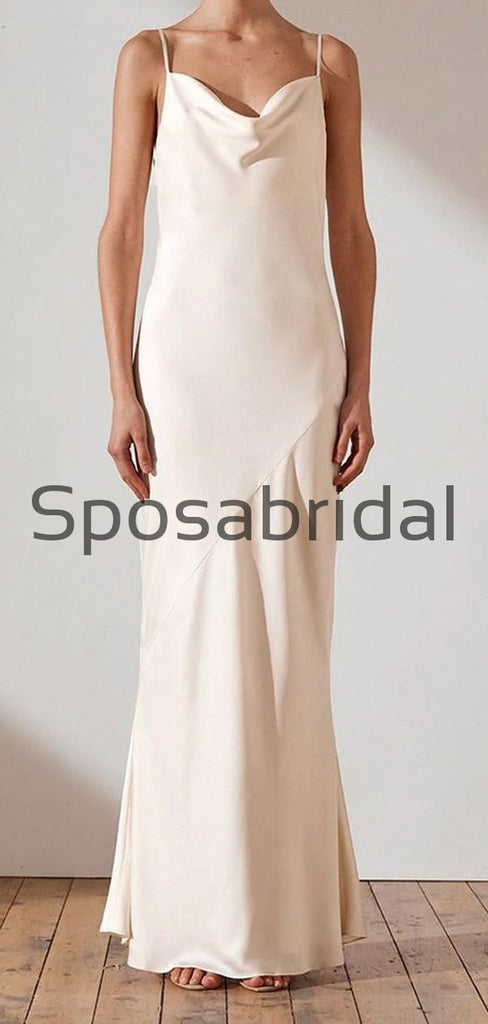 Spaghetti Straps Long Most Popular Beach Bridesmaid Dresses WG835