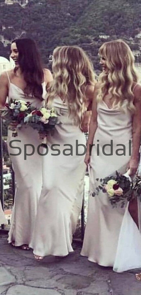 Spaghetti Straps Long Most Popular Beach Bridesmaid Dresses WG835