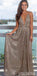 Spaghetti Straps Long Deep V neck Sequin Sparkly Shining Moest Long Prom Dresses, PD1318