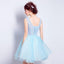 Custom Popular Fashion Homecoming Dress, Short V Neck Pretty Lace Up Back Prom Dress , PD0349