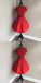 Two Pieces Short Sleeves High Neck Short Red Homecoming Dresses 2018, CM521