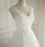 V Neck Open Back Full Lace Long Simple Beach Summer Spring Floor-length Cheap Wedding Dresses, WD0293