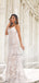 Spaghetti Straps Sweetheart Lace Half Open Back Mermaid Long Wedding Dress, WD3093