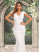 Sexy Bohemian V-neck Cap Sleeves Open Back Mermaid Long Wedding Dress, WD3095