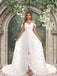 Off-shoulder Bohemian Lace Open Back A-line Long Wedding Dress, WD3096