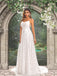 Spaghetti Straps V-neck Bohemian Lace A-line Long Wedding Dress, WD3097