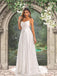 Spaghetti Straps V-neck Bohemian Lace A-line Long Wedding Dress, WD3097