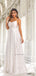 Spaghetti Straps V-neck Bohemian Lace A-line Long Wedding Dress, WD3097