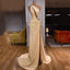 Elegant One Shoulder ChampagneFashion Mermaid Prom Dresses PD2371