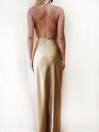 Champagne Gold Soft Sweetheart Mermaid Cross Back Long Sexy Prom Dress, Bridesmaid Dress, PD3088