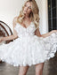 Chic Spaghetti-strap Floral A-line Mini Homecoming Dress, HD3043