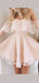 Cute Lace Pink Off-shoulder Sweetheart A-line Short Homecoming Dress, CM540