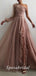 Elegant Tulle And Chiffon One Shoulder Long Sleeves Side Slit A-Line Long Prom Dresses,PD3641