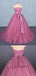 Elegant Straight-across Dusty Rose Lace Top A-line Long Prom Dress, PD3284