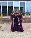 Sexy Off Shoulder V-Neck Soft Satin Sleeveless Mermaid Floor Length Bridesmaid Dresss, BD3288