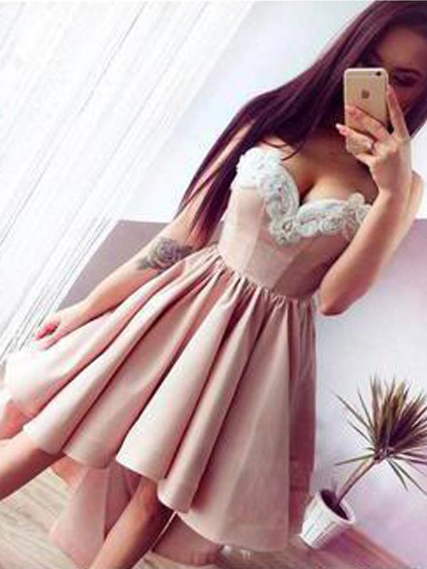 High Low Sweetheart Cheap Homecoming Dresses 2018, CM423