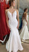 Ivory Halter Lace Up Back V-neck Mermaid Long Prom Dress, PD3419