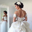 Luxury Sweetheart Lace Top Ruffle Back Long A-line Wedding Dress Gown, WD3059