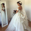 Luxury Sweetheart Lace Top Ruffle Back Long A-line Wedding Dress Gown, WD3059