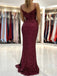 Orchid Spaghetti Straps V-neck Side-slit Mermaid Long Prom Dress, PD3417