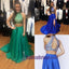 Gorgeous beading High Neck Sparkly Red Blue Green Sparkly Shining Prom Dresses, PD0625