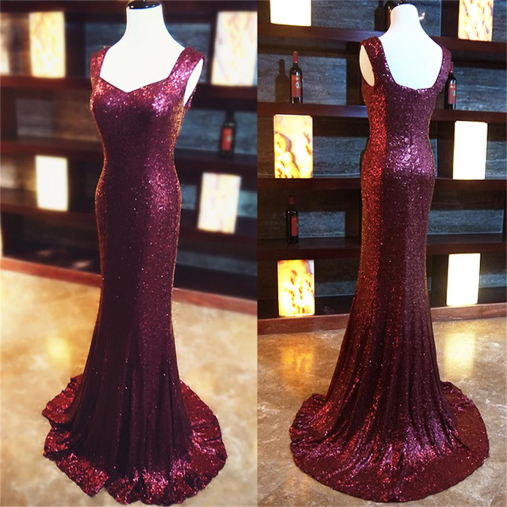 Sequin Long Mermaid Sexy Popular Custom Sparkly  Bridesmaid Dresses, PD0356