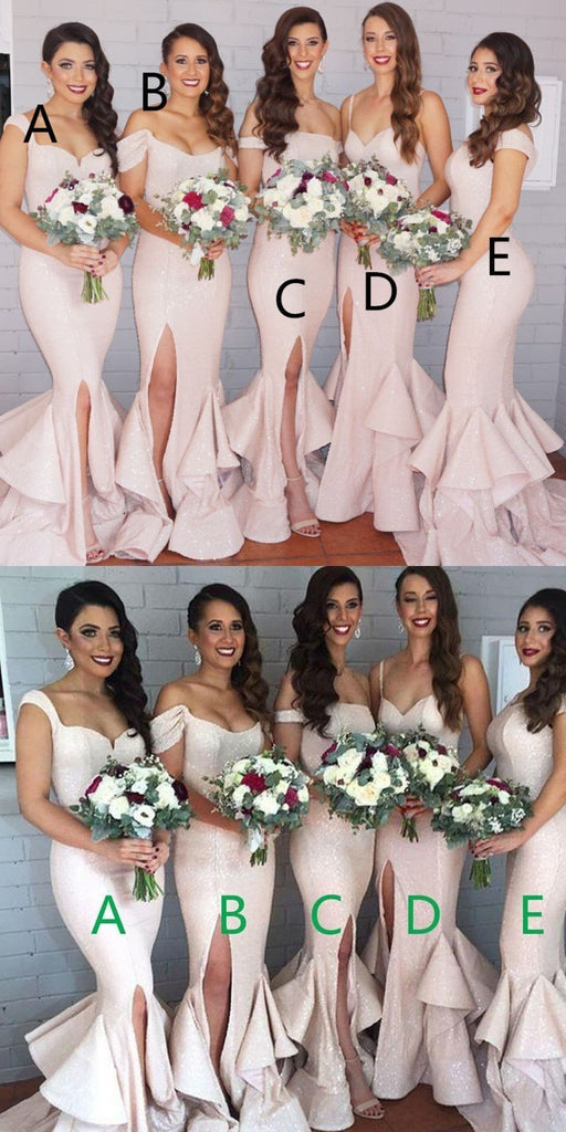 Mismatched Unique Design Different  Sexy Mermaid Charming Cheap Bridesmaid Dress, WG88