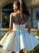 Sexy Illusion Sleeveless Ivory White Sweetheart A-line Beads Backless Short Homecoming Dress, HD3029