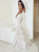 Sexy Luxury Backless Spaghetti-strap Lace Long Tail Mermaid Wedding Dress, WD3062