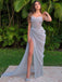 Sexy Organza Satin See-through Side-slit Mermaid Long Prom Dress, PD3464