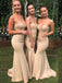 Sexy Strapless Sweetheart Nude Mermaid Long Bridesmaid Dress, BD3119