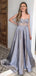 Sexy Sweetheart Grey See-through Top A-line Long Prom Dress, PD3257