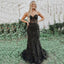 Strapless Black Sweetheart Full Lace Mermaid Long Prom Dress, PD3415