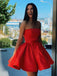 Strapless Red Sexy A-line Short Cheap Homecoming Prom Party Dress, HD3026