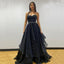 Strapless Sexy Black Sweetheart A-line Simple Long Prom Dress, PD3375